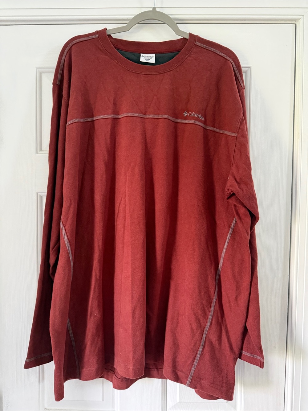 Columbia Long-Sleeve Crewneck Shirt — Rust Red